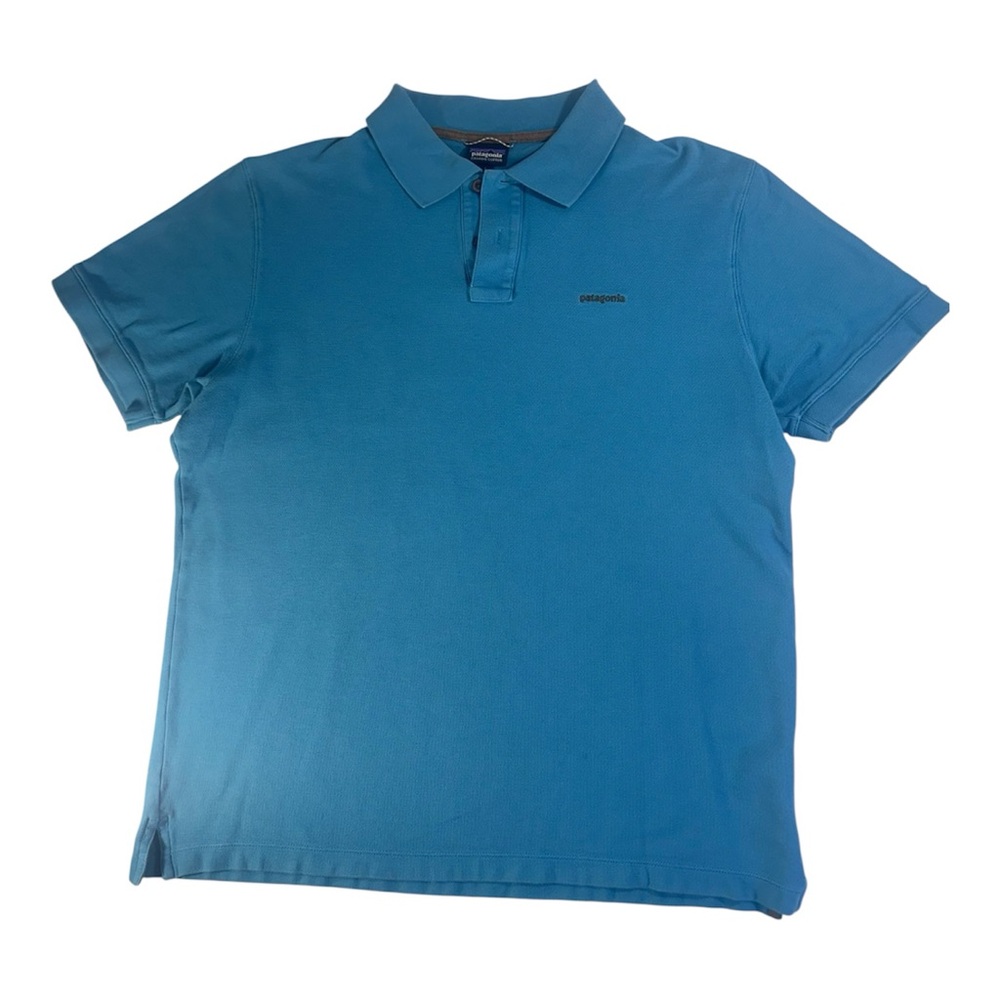 Patagonia Organic Cotton Polo Shirt Blue Men’s Large Casual Outdoors